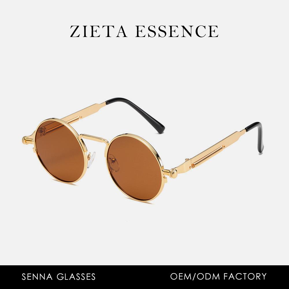 Metal Punk Style Sunglasses Retro Spring Small Frame Oval Sunglasses Street Shot Glasses 8478