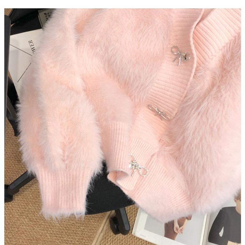 Damenmode, lässig, Herbst/Winter, einfarbig, bedruckt, langärmelig, V-Ausschnitt