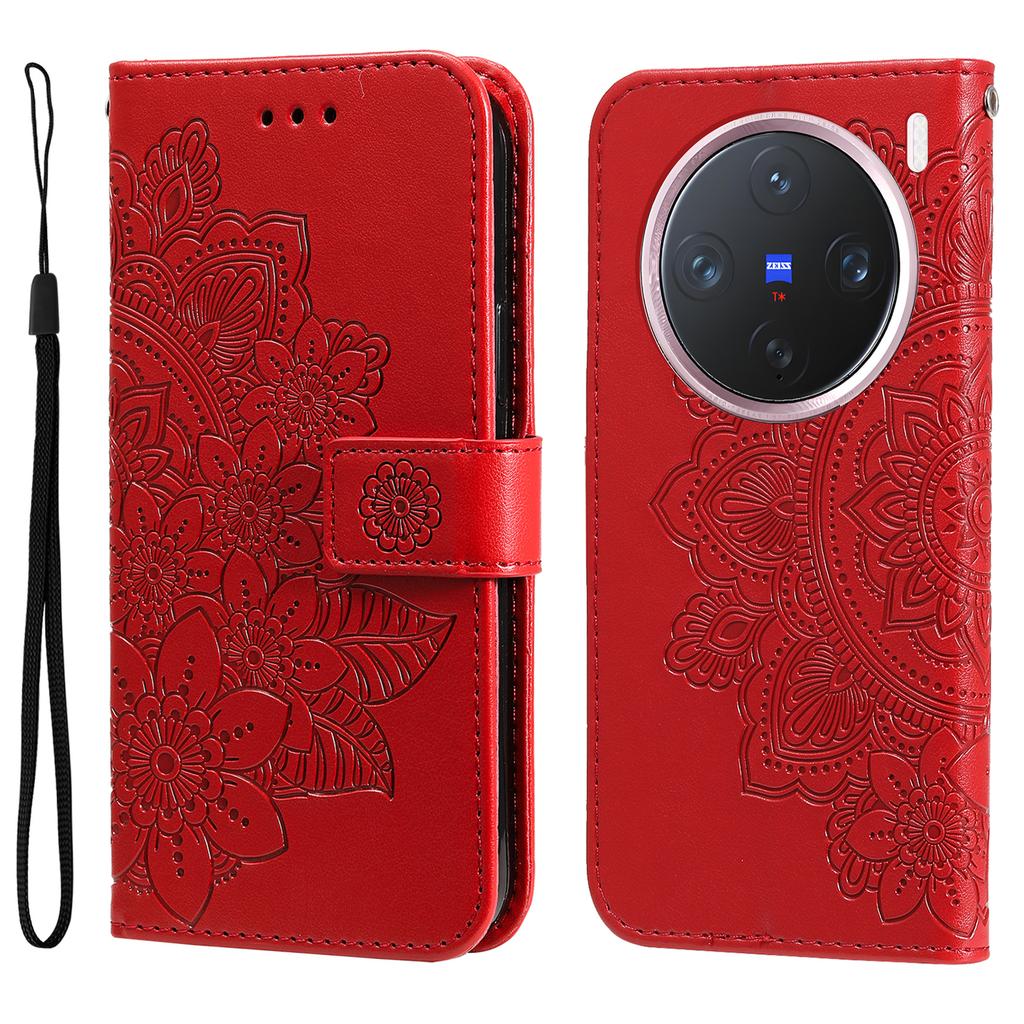 For vivo X200 Pro mini 5G Case Floral Pattern PU Leather Wallet Stand Phone Cover