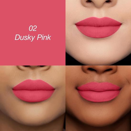 Colors Queen Luscious Lips - Non Transfer Creamy Matte Lipstick | Highly Pigmented | Long Lasting Lipstick Waterproof (02 - Dusty Pink - 3.5g)