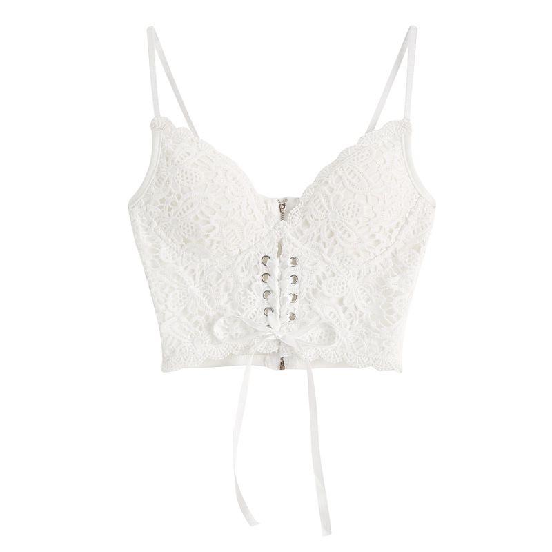 Sleeveless Lace Slim Fit Camisole TOPV Collar Sleeveless Lace Silm Sling Tops