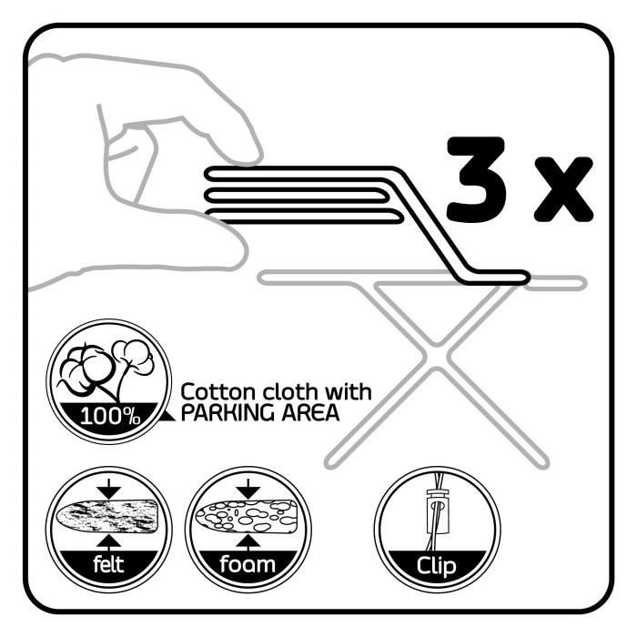 LaundrySpecialist® Parking S-M – Housse de Planche à Repasser Confortable avec Zone Parking - Orange