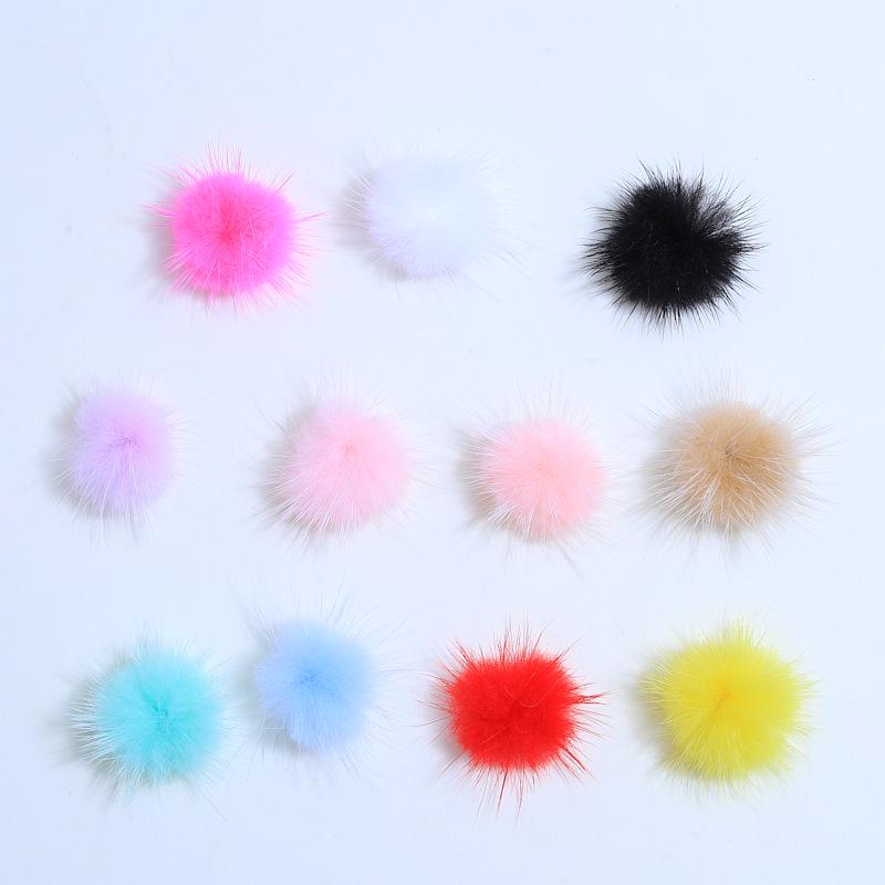 Colorful Mink Hair Ball Handmade DIY Jewelry Versatile Hairpin Accessories