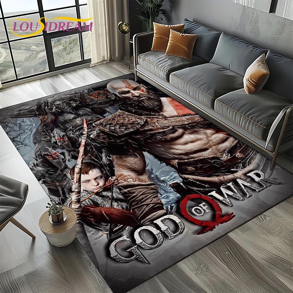27 Stile Kratos God of War Giochi Tappeto Tappetino Cartone Animato per Soggiorno Camera da Letto Casa Decorazione Divano, Tappeto Area Bambini Tappetino Antiscivolo