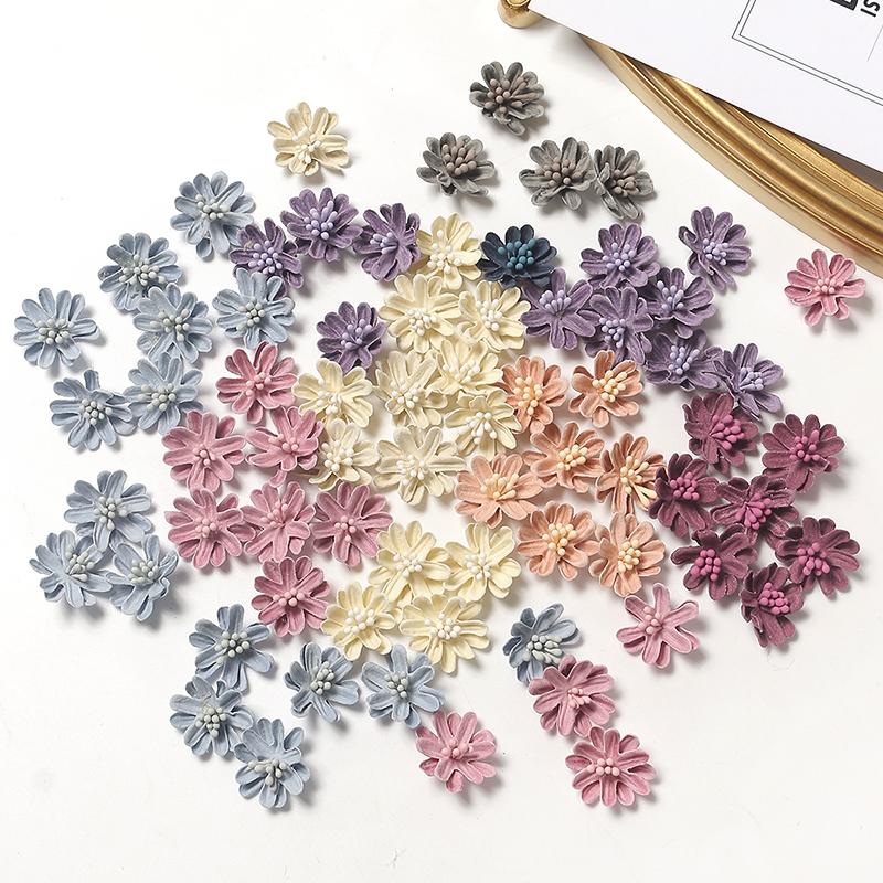 10/20/50Pcs 2.5cm Silk Artificial Daisy Flowers Head for Home Wedding Decoration Fake Flower DIY Garland Craft Accessories