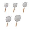 Stainless Steel Strainer with Wooden Handle Fine Mesh Sieve for Flour Sifting And Oil Filtering Multi-Size Kitchen Sifter
