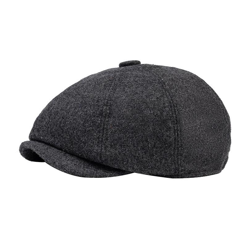 Men's British Retro Wool Octagonal Cap - Autumn/Winter Warm European Duckbill/Beret Style