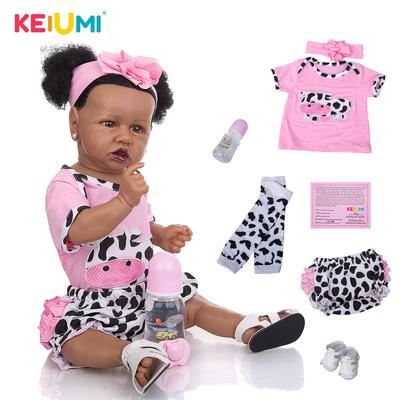KEIUMI 23 Zoll Vollsilikon Reborn Baby Mädchen Puppen Neugeborenes Kleinkind Boneca Badespielzeug Puppe Kinder Geburtstagsgeschenk