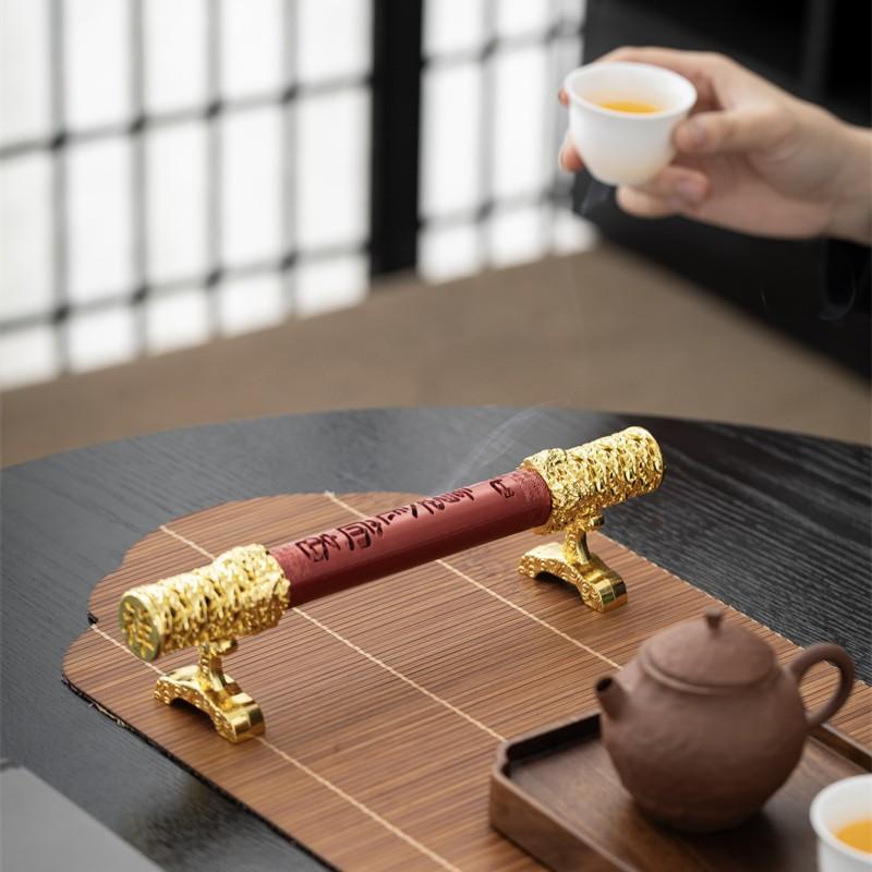 

Creativity Ruyi Golden gu rod Incense Stick Incense Burner/Home Indoor Desktop Decoration Temple Worship Religious Supplies