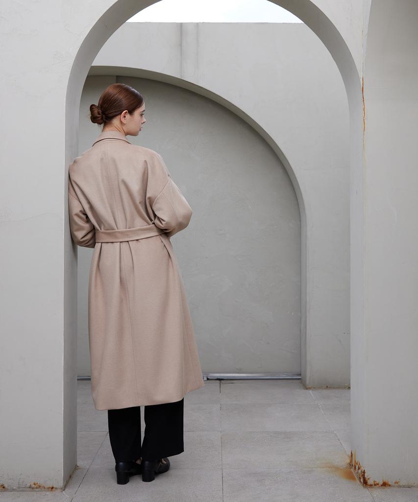 YUJEEOT Drop Shoulder Oversized Cashmere Coat