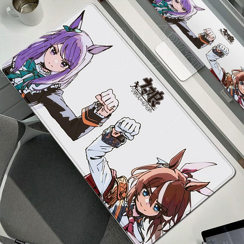Mousepad Large Anime Tokai Teio Umamusume Computer Gamer Lock Edge Mouse Pad Large PC Gaming Pretty Derby Desk Pad Office Caepet