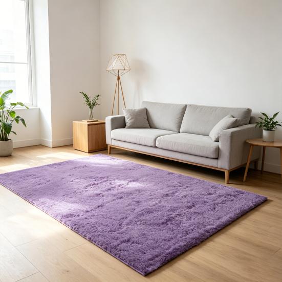 Plush Bedroom Rug, Solid Color Soft Shaggy Carpet, Non-Slip Backing, 19.69 in x 31.5 in Fuzzy Rug for Living Room Kids Room Decor