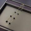 High Version of The Ten-flower Necklace Lucky Four-leaf Clover 10-flower Necklace Clavicle Chain Agate Women's Necklace