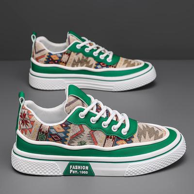 Canvas Shoes Men's Spring New Printed Cloth Embroidered Board Shoes Men's Trend Versatile Comfortable Casual Shoes