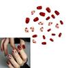 24Pcs Short Almond Press on Nail with Floral Designs Full Cover Stick on Nail Fashion Nail Art for Spring and Summer