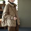 Women's Thickened Warm Long-sleeved Cotton-padded Jacket, Loose and Thin, Solid-color Outer Cotton-padded Jacket