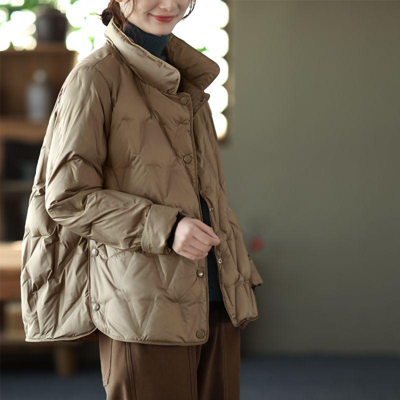 Women's Thickened Warm Long-sleeved Cotton-padded Jacket, Loose and Thin, Solid-color Outer Cotton-padded Jacket
