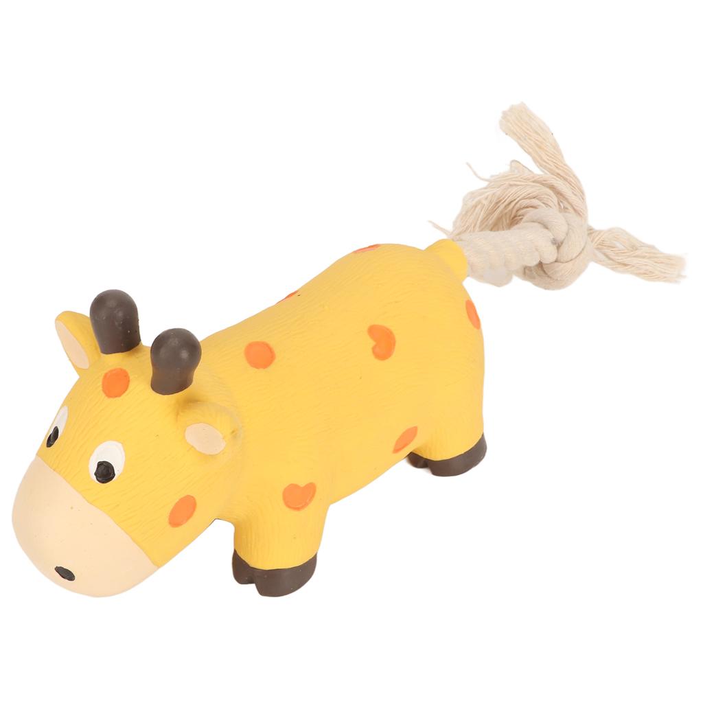 Grunting Latex Dog Toy Interactive Boredom Relief Bite Resistant Squeaky Squeeze Dog Toy with Cotton Rope Tail