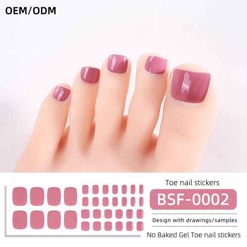 Popular Style New 3D Waterproof Nail Sticker Plastic UV Free Nail Wraps Toe Wraps