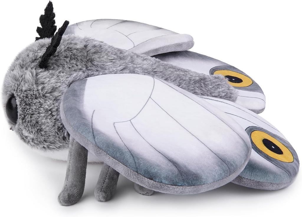 ZHONGXIN MADE Niedliches Motten Plüschtier, Weiße Motte Stofftier 11 Zoll, Handgemachtes Großes Mottenmann Insekten Plüschmodell Spielzeug, Einzigartige Plüschtier Geschenk Sammlung