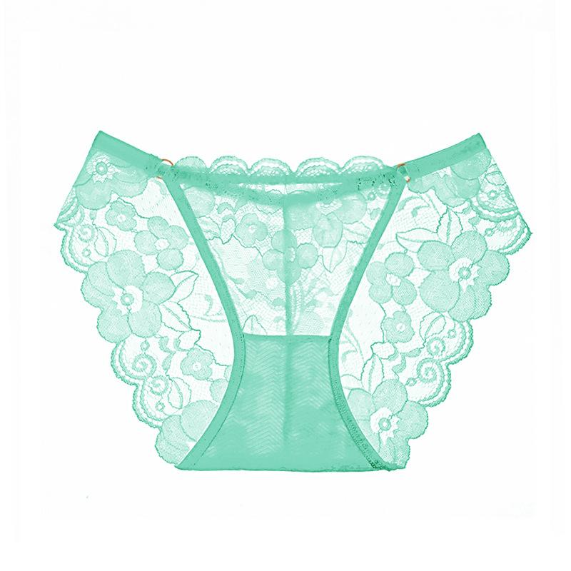 Luxury Women‘s Underwear Sexy Lace Transparent Temptation Briefs Low Waist Hip Hollow T Trousers