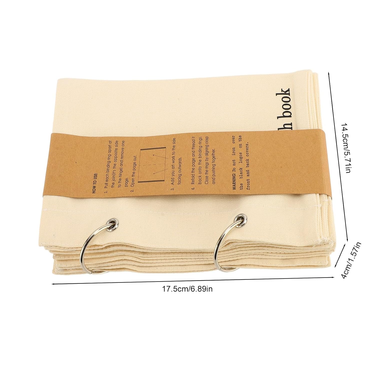 

Blank Fabric Sketchbook, Portable Travel Journal Planner Notebook,Linen Folding Portable Travel Journal Fabric Planner Notebook Stitchbook for