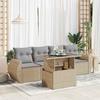 VidaXL Garden Lounge Set with Cushions 5 Pcs Beige Braided Resin 3326560