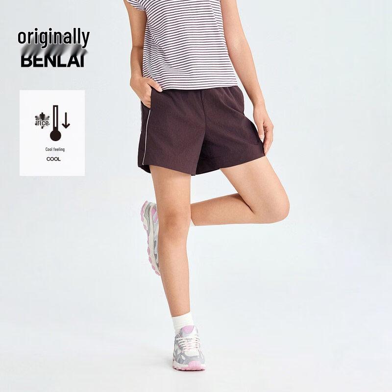BENLAI Women s Cool-Feel Loose Straight Leg Casual Sport Shorts BNT660018 L
