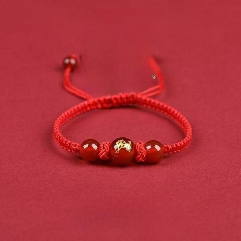 Horse Year zodiac bracelet, Chinese-style red string for the zodiac year, lucky red string for the Year of the Horse