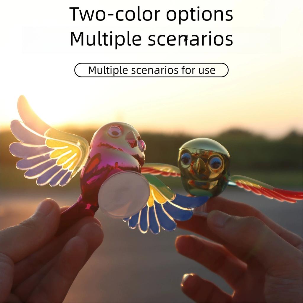 Motorcycle Rearview Mirror Decoration Cool Fun Wind Power Flying Bird Ornaments Car Driving Accessories Simulation Wings Flutter
