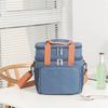M-Modern-Crossbody Lunch Bag Double Layer Capacity Handbag Thermal Insulated Lunch Bag Portable Outdoor Picnic Reusable Black