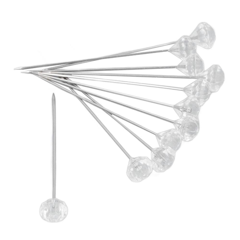 300Pcs Clear Crystal Rhinestone Head Pins Straight Shank Floral Wedding Pins Bouquet Decoration