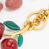 1/2Pcs Keychain Holder Cherry Leaves Charm Keyring Fade-resistant Alloy Key Ring Backpack Car Accessory