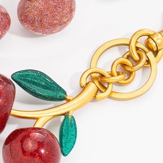 1/2Pcs Keychain Holder Cherry Leaves Charm Keyring Fade-resistant Alloy Key Ring Backpack Car Accessory