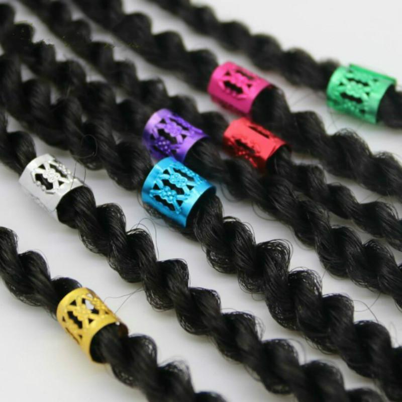 180 Perline Per Capelli E Dreadlock, 3 Colori (bianco, Nero, Trasparente), Foro 5 Mm, 12x10 Mm, Con Scatola Portaoggetti