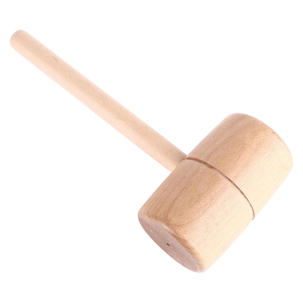 Wooden Mallet Round Head Lightweight Solid Beech Wood Hammer for Woodworking DIY Projects