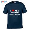 Ich liebe meine autistische Freundin T-Shirt Lässig Schwarz Kurzarm T-Shirt Perfektes Geschenk Für Unterstützer des Autismus-Bewusstseins