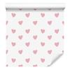 Hearts Wallpaper White and Coral 50x1000