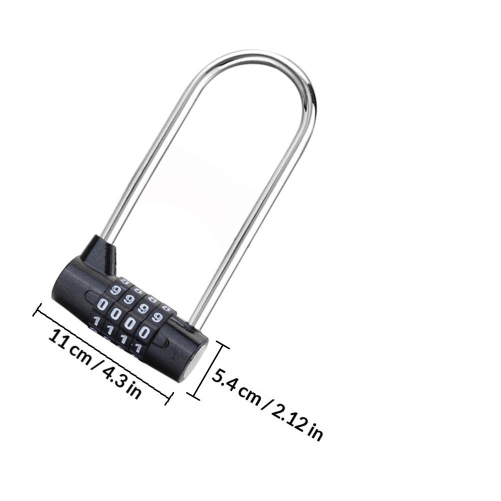 4 Digit Combination Padlock Resettable Lengthened Shackle Sturdy Metal Material Effective Anti Theft Safe Combination Padlock
