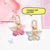 10Pcs Gradient Color Alloy Pendant Key Ring Clip Hook Butterfly Enamel Keychain For Handbag Backpack Car Keys Diy Accessory