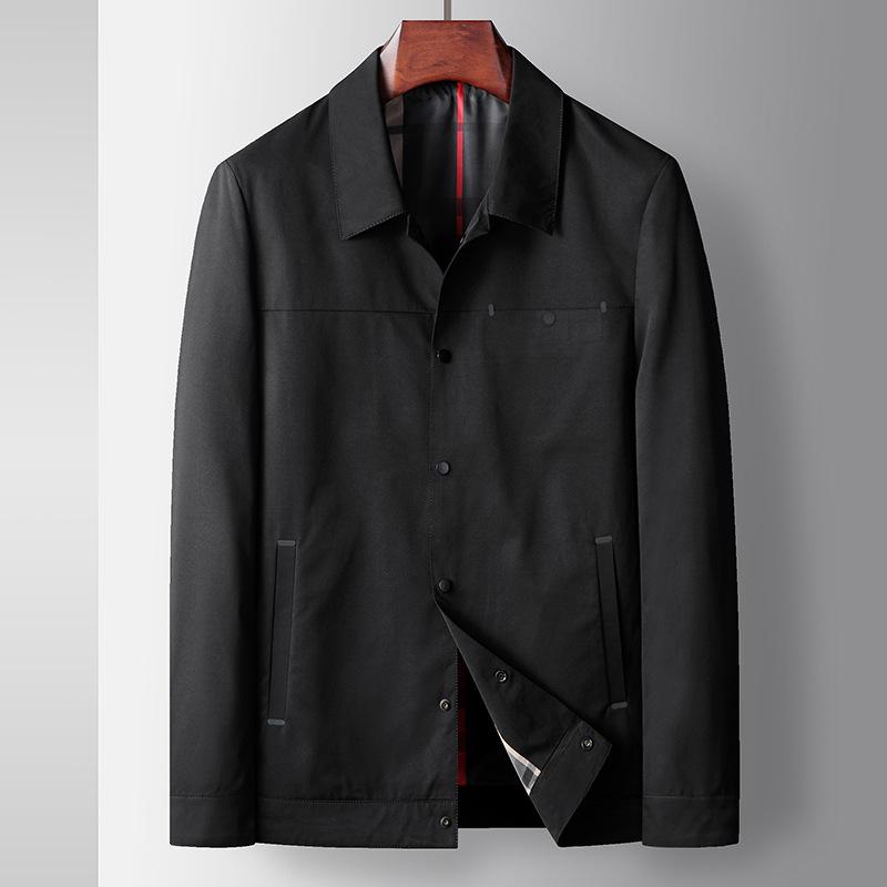 

Весна и осень мужская повседневная куртка с лацканами и инструментами, легкая роскошная деловая короткая куртка 195 чёрный