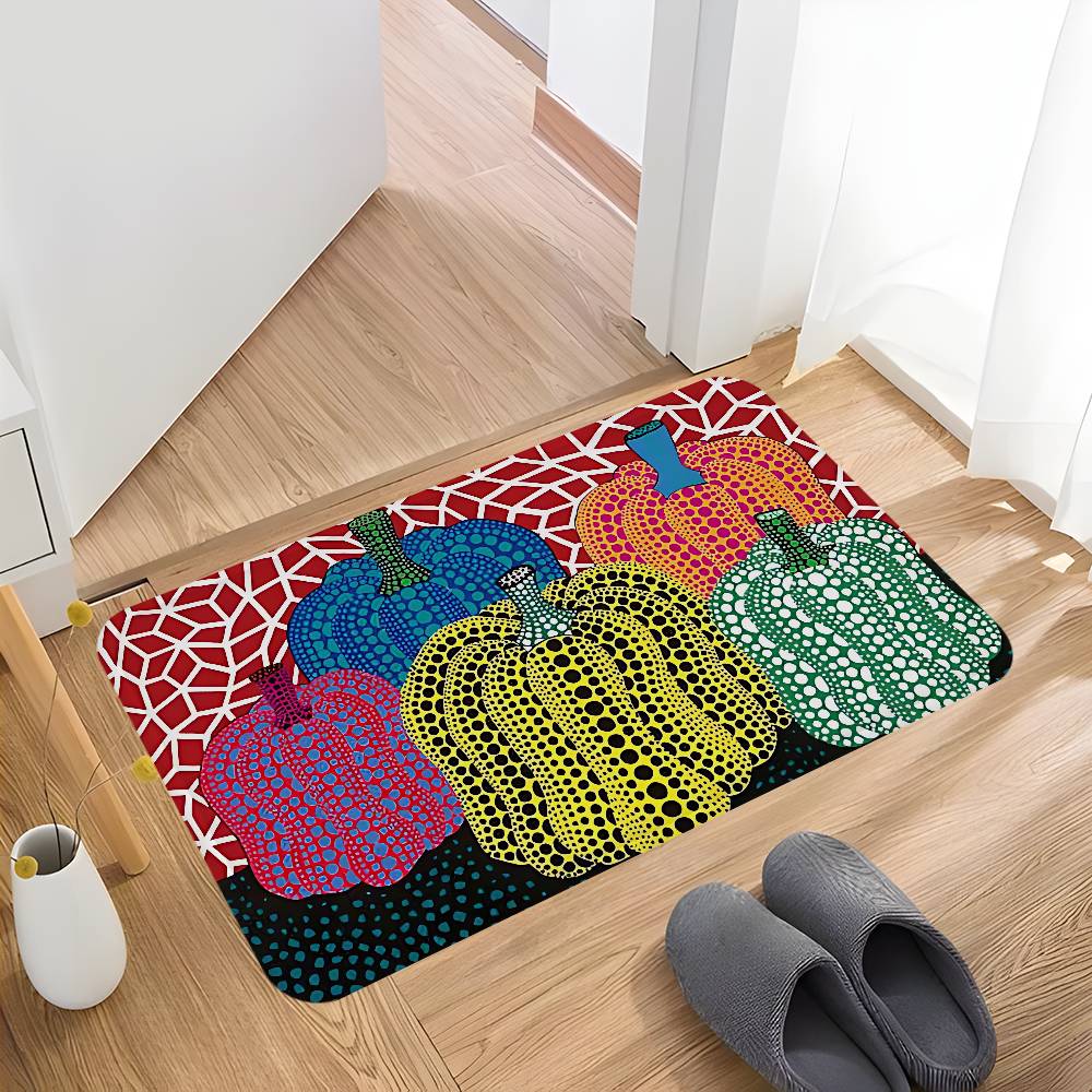 

Famous Artist Y-Yayoi Kusamas Hallway Carpet Non-Slip Laundry Room Mat Laundry Decor Balcony Child Living Room Bedside Area Rugs 40x60cm