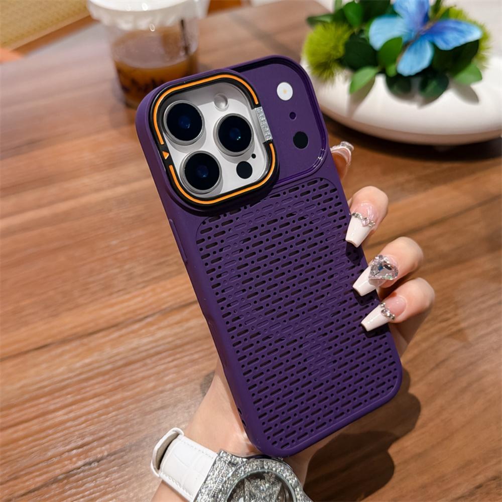 For Magsafe Magnetic Heat Dissipation Lens Holder Case For iPhone 17 16 15 14 Plus 13 12 11 Pro Max Frosted Bracket Bumper Cover