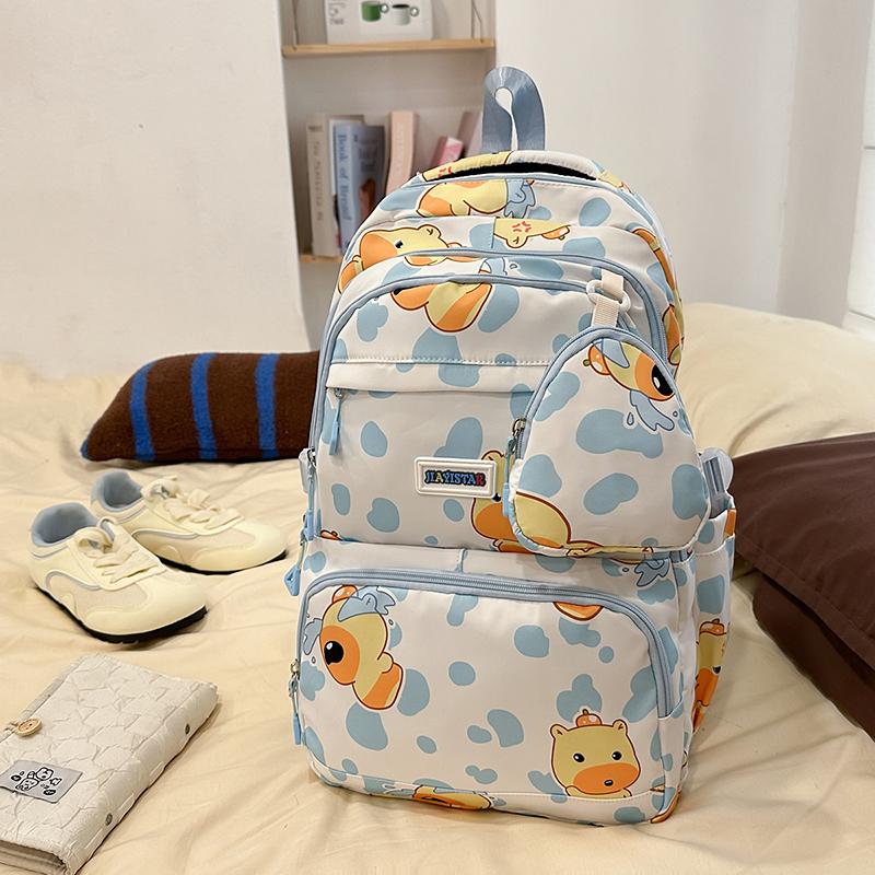 Cartoon Student Schoolbag Large Capacity Lightweight Women's Backpack with Coin Purse