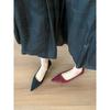 Red suede single shoes shoes soft flat bottom with skirt gentle evening shoes