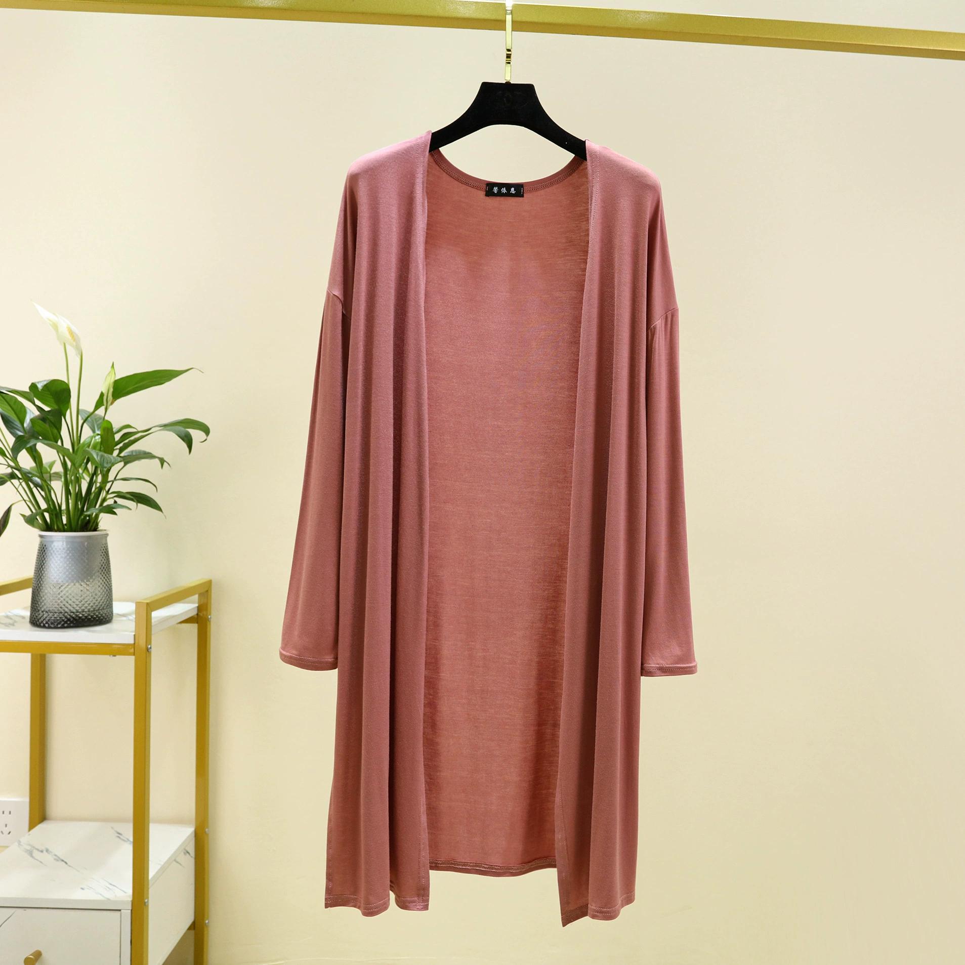 Nsom Lente Zomer Dunne Cardigan voor Dames Lange Mouwen Shirt Zonbescherming Kleding Grote Maten Losse Airconditioning Cover-up L rood