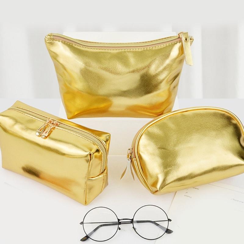 Handheld PU Leather Makeup Bag Versatile Make Up Pouch Cosmetic Travel Organizer