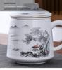Ceramic Tea Infuser Mug with Lid and Custom Logo - Large Capacity