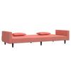 2 Seater Sofa Bed with 2 Pillows Pink Velvet