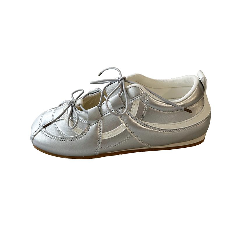 Fashion 2025 New Ladies Shoes Lace-up Women's Flats Fashion Color Matching Ballet Flats Shallow Light Soft Bottom Best Seller Flat Shoes